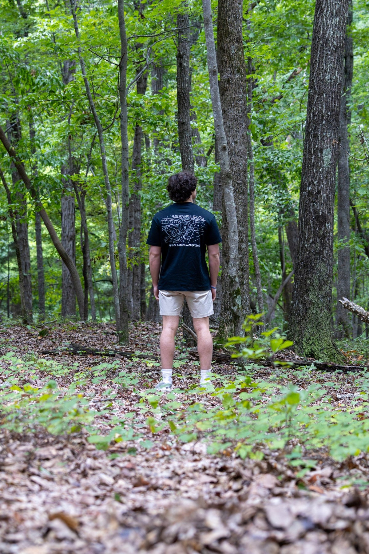 Green Narrows Illustrated tee — worn