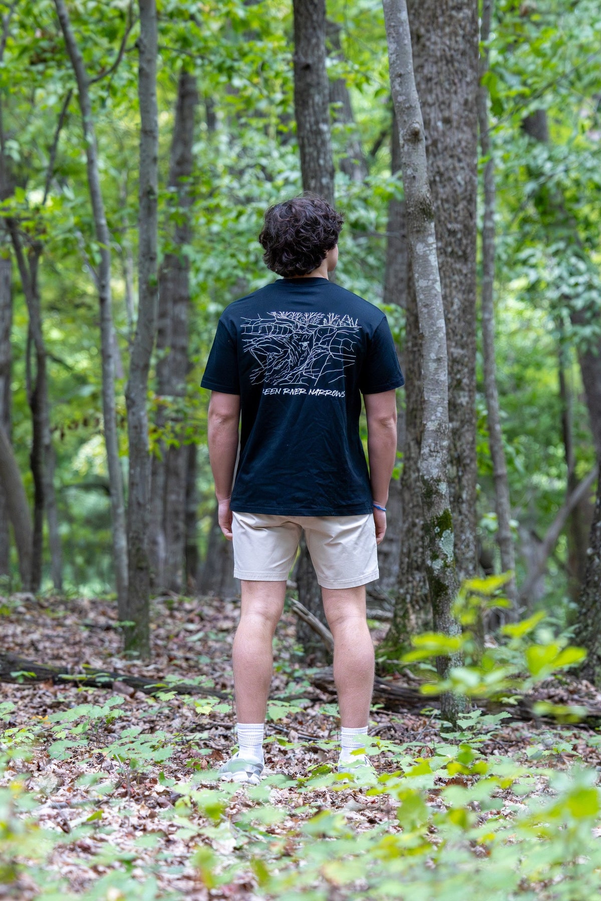 Green Narrows Illustrated tee — worn