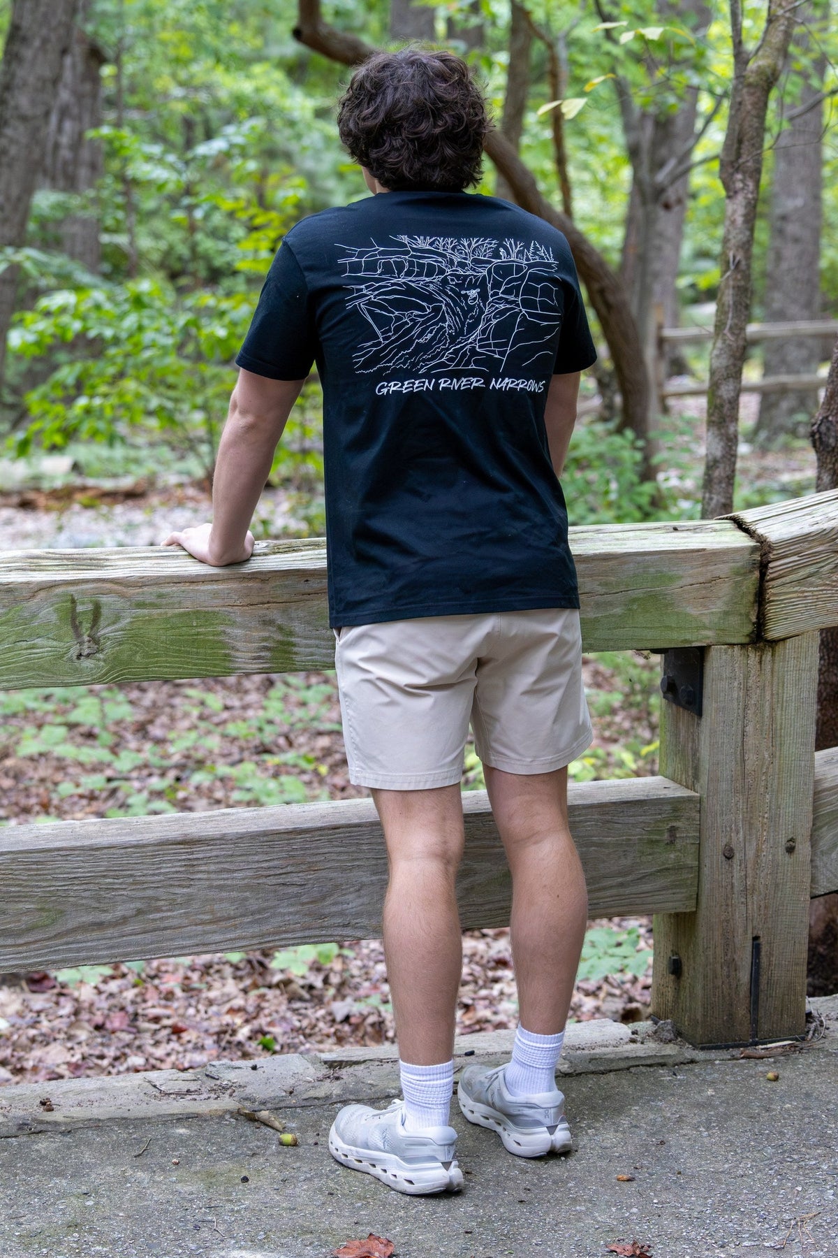 Green Narrows Illustrated tee — worn, full length
