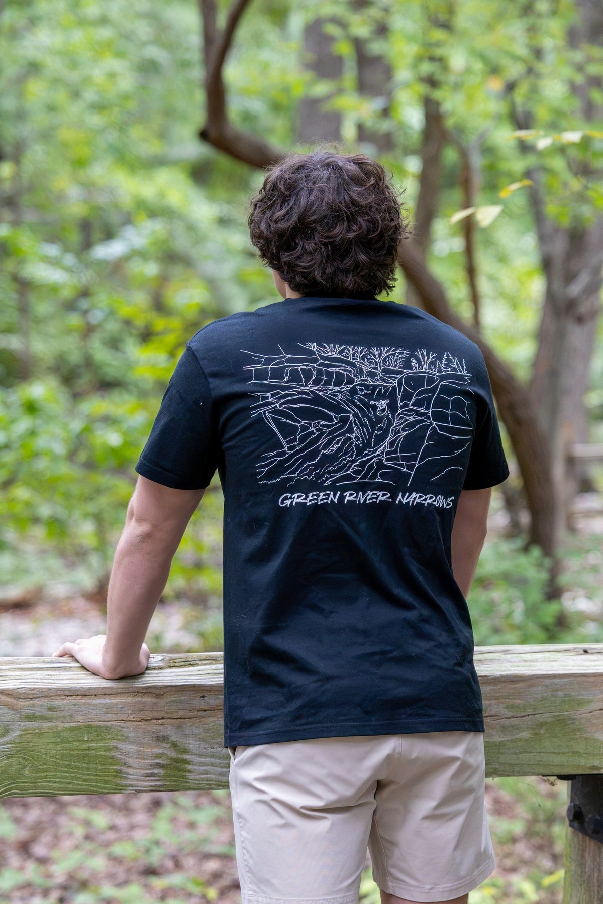 Green Narrows Illustrated tee — worn, side