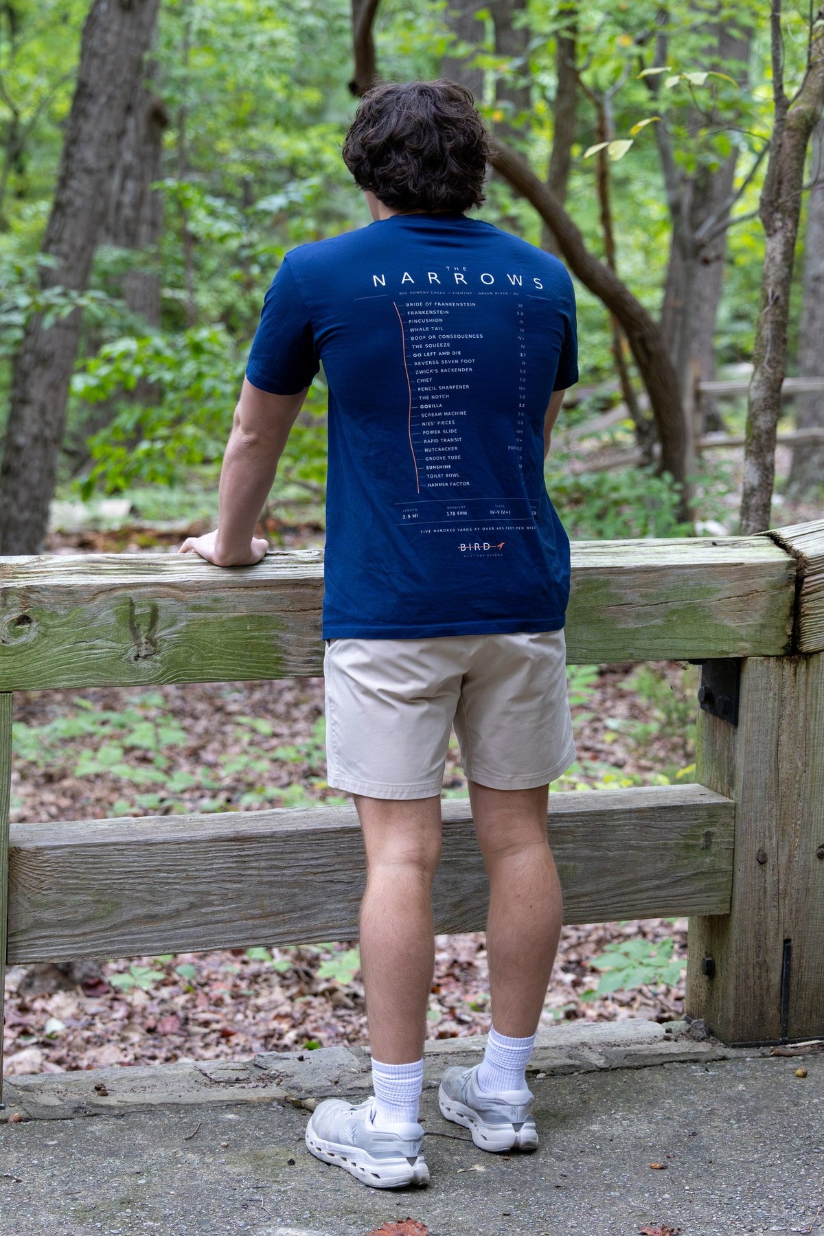 Green Narrows Dark tee, Navy Blue — worn