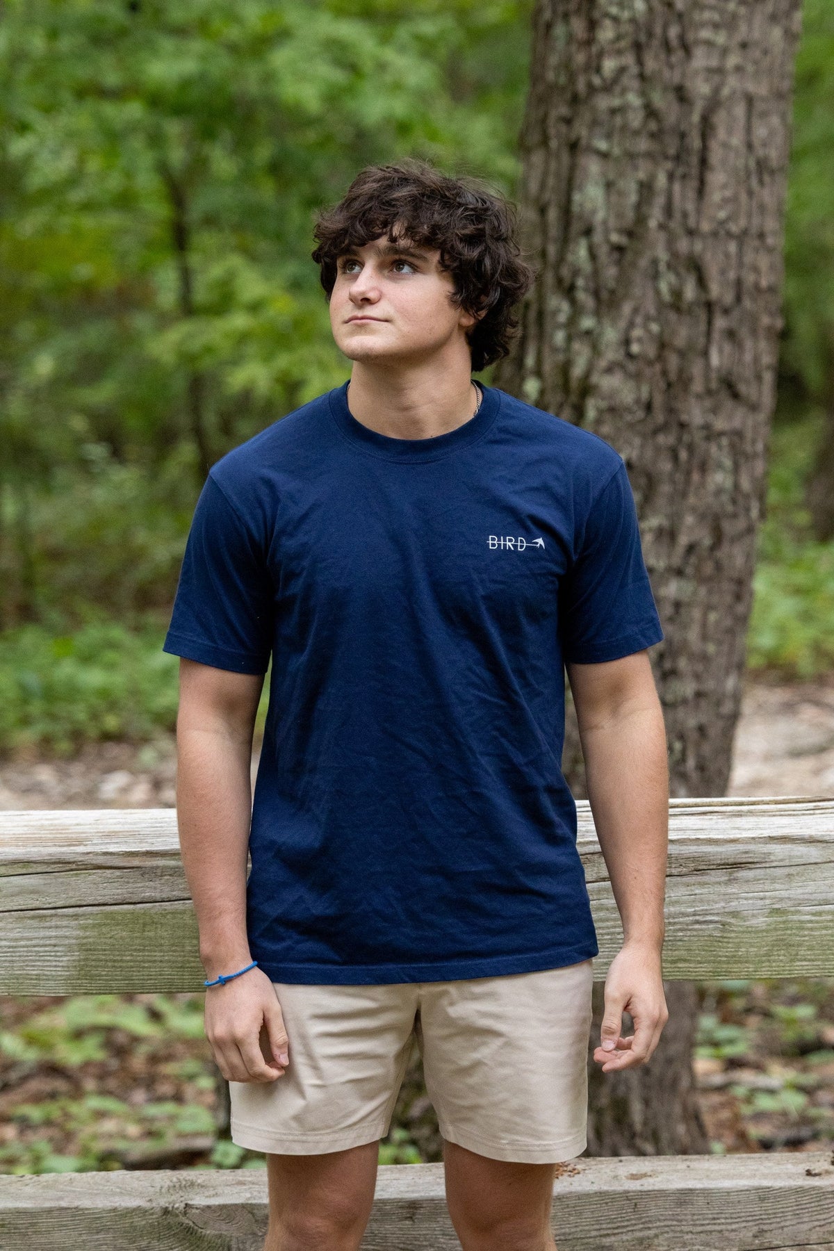 Upper Gauley Dark tee, Navy Blue — worn