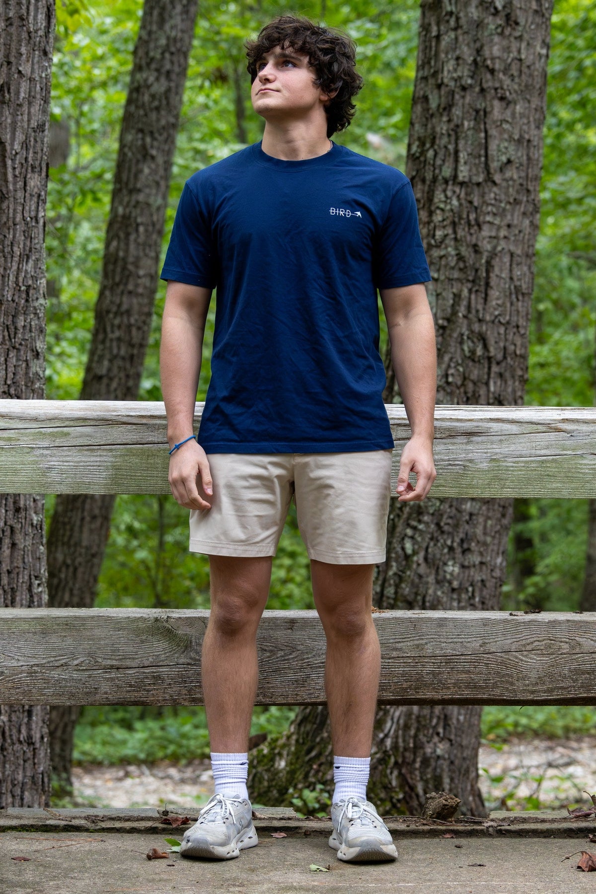 Green Narrows Dark tee, Navy Blue — worn